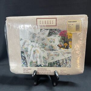 Caress Mervyns Daisies Blue Twin Fitted Sheet NOS New Floral